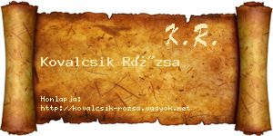 Kovalcsik Rózsa névjegykártya