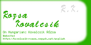 rozsa kovalcsik business card